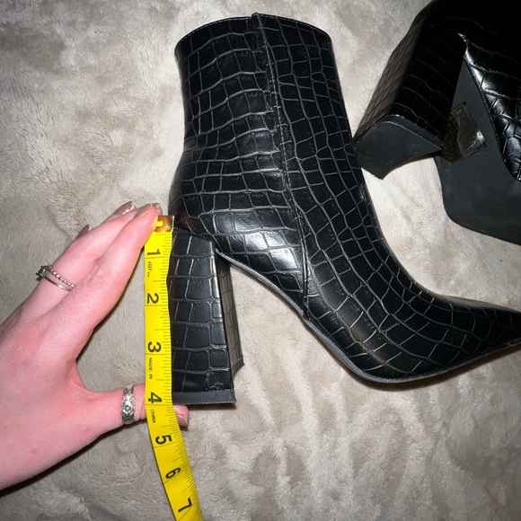 Faux Crocodile Skin Booties - Picture 2 of 7